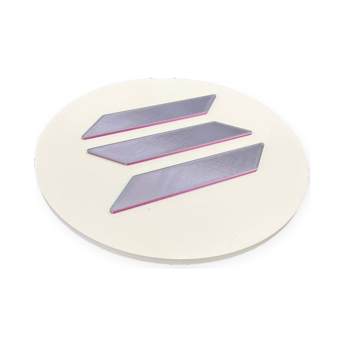 White and purple Solana wall sign displayed flat at an oblique angle on a clean white background.