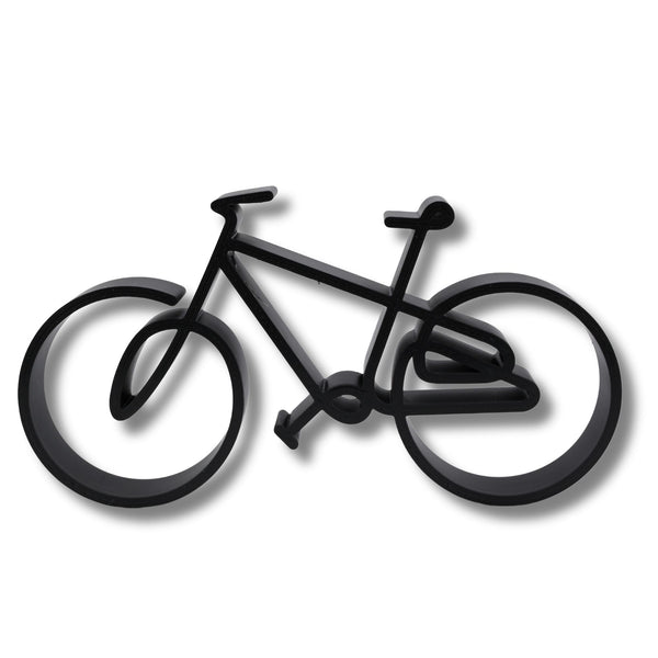 Family Bike Sculpture, Minimalist Line Art Cyclists, Bicycle Silhouette Home Decor, Modern Hobbies and Desk Line Art