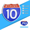 Interstate 10 Road Sign Replica | 8.53 x 8.54 Inches | Blue with White and Red