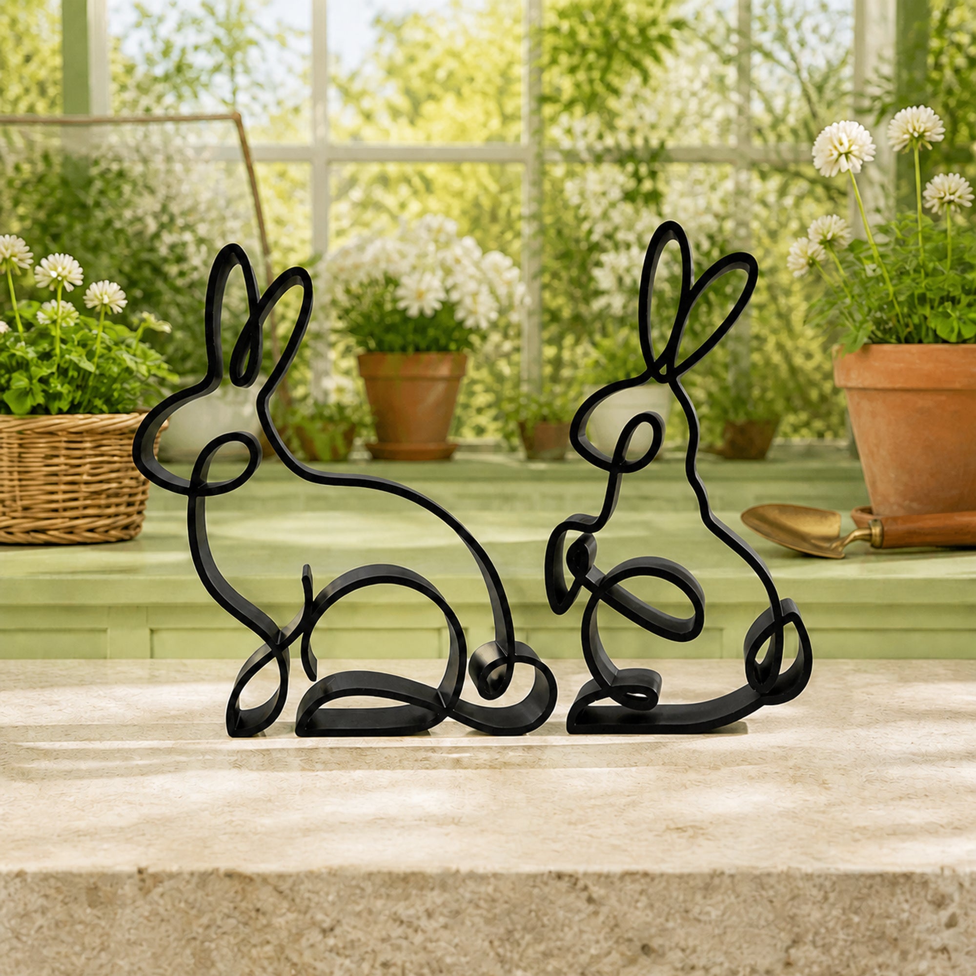 Rabbit Line Art Sculpture Collection