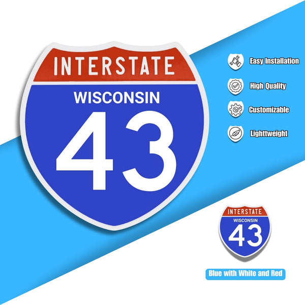 Interstate 43 Road Sign Replica – Personalized Travel Sign | Home & Of ...