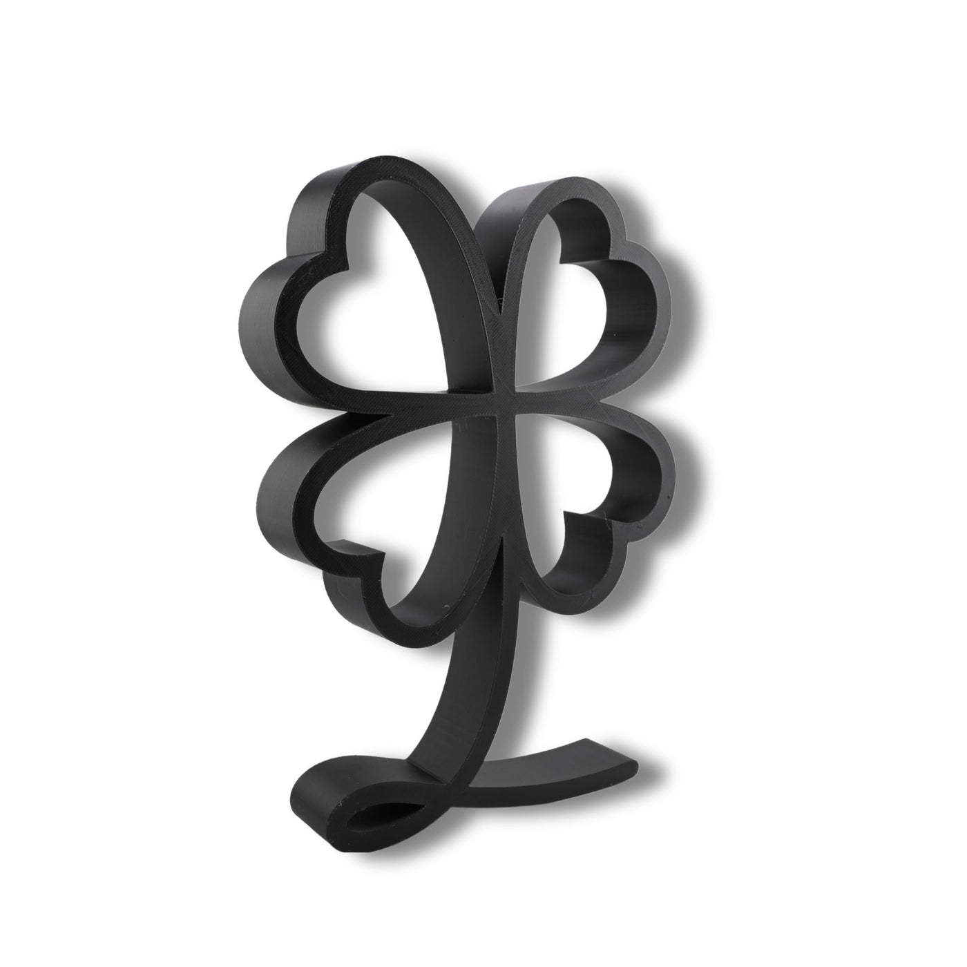 Upright Shamrock Elegant Outlines sculpture — three quarter view