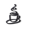 Minimalist Abstract Coffee Cup Line Art Decor, Coffee Art Sculpture, Home Office Decor, 3D Printed Decor, Abstract Decor