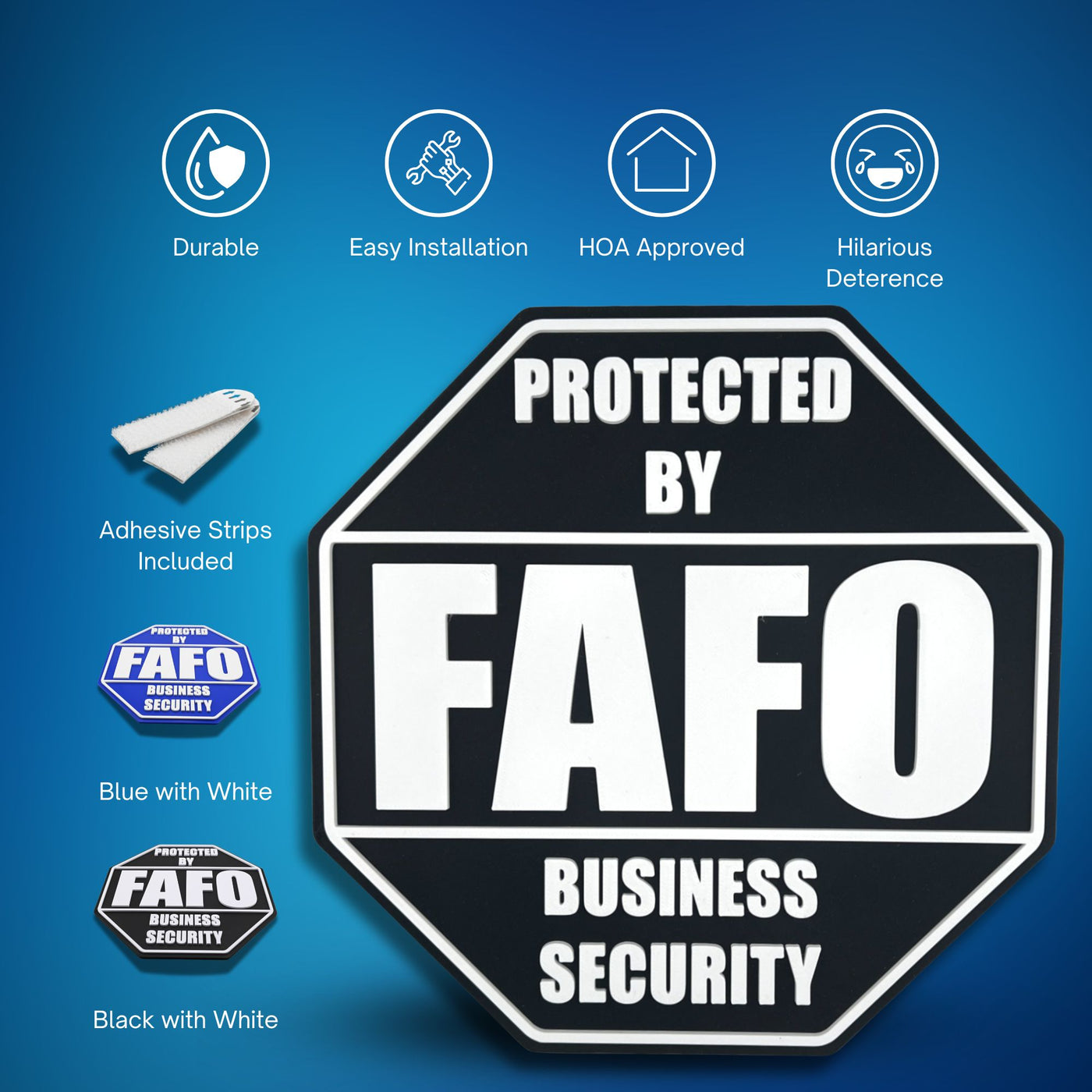 FAFO Business Security Sign – Black or Blue – product image 6