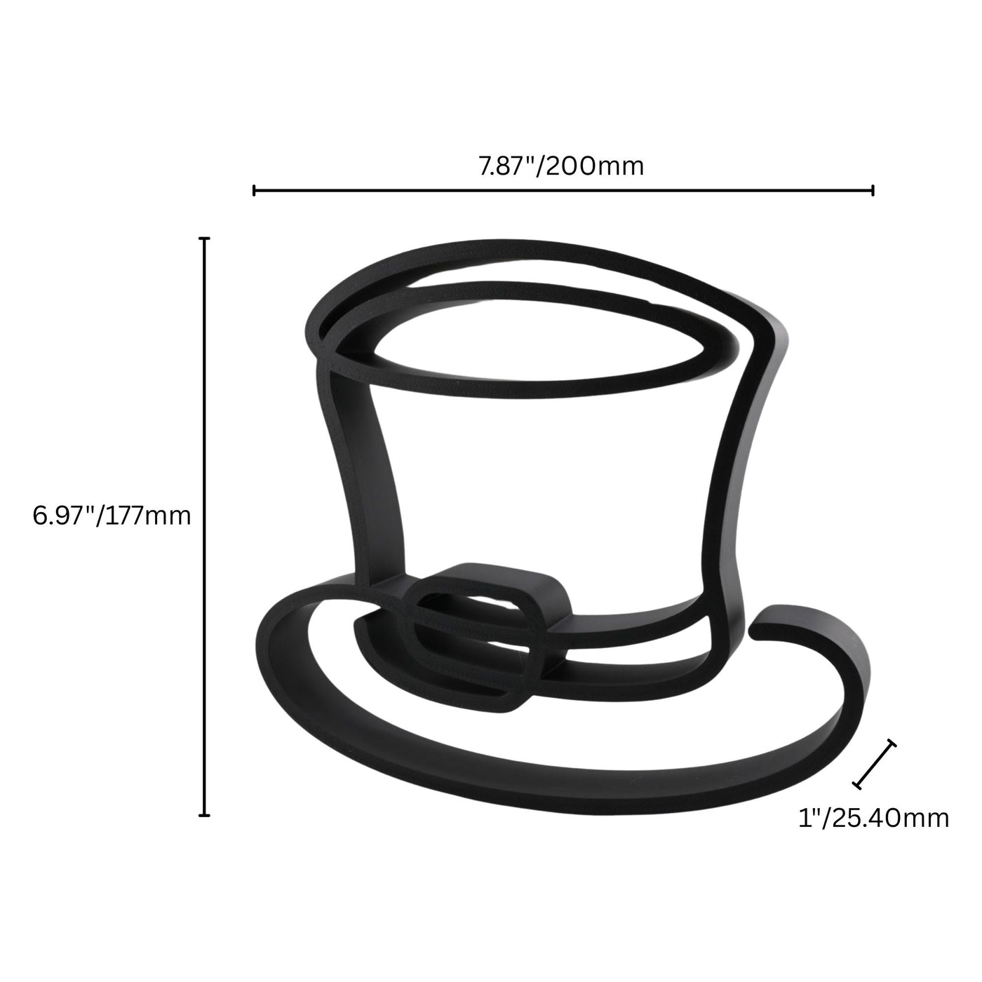 Magical Leprechaun Hat Elegant Outlines sculpture — dimension view