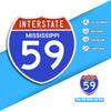 Interstate 59 Road Sign Replica – Personalized Travel Sign | Home & Office Wall Decor (8.54” x 8.53”)