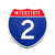 Interstate 2 Number Only road sign replica front view