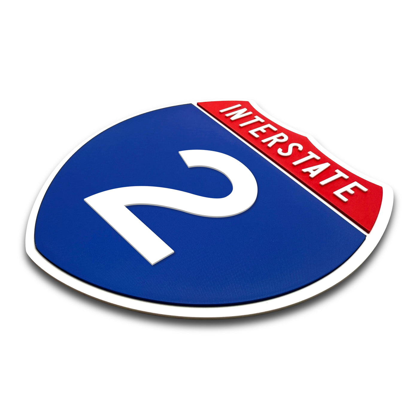 Interstate 2 Number Only road sign replica three quarter view