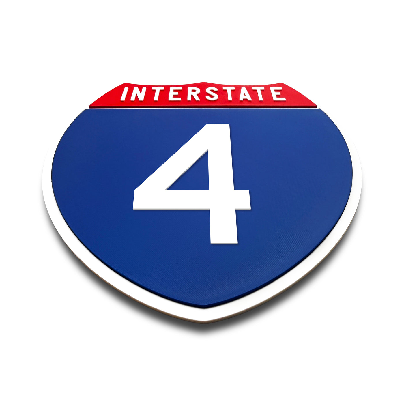 Interstate 4 Number Only road sign replica flat view