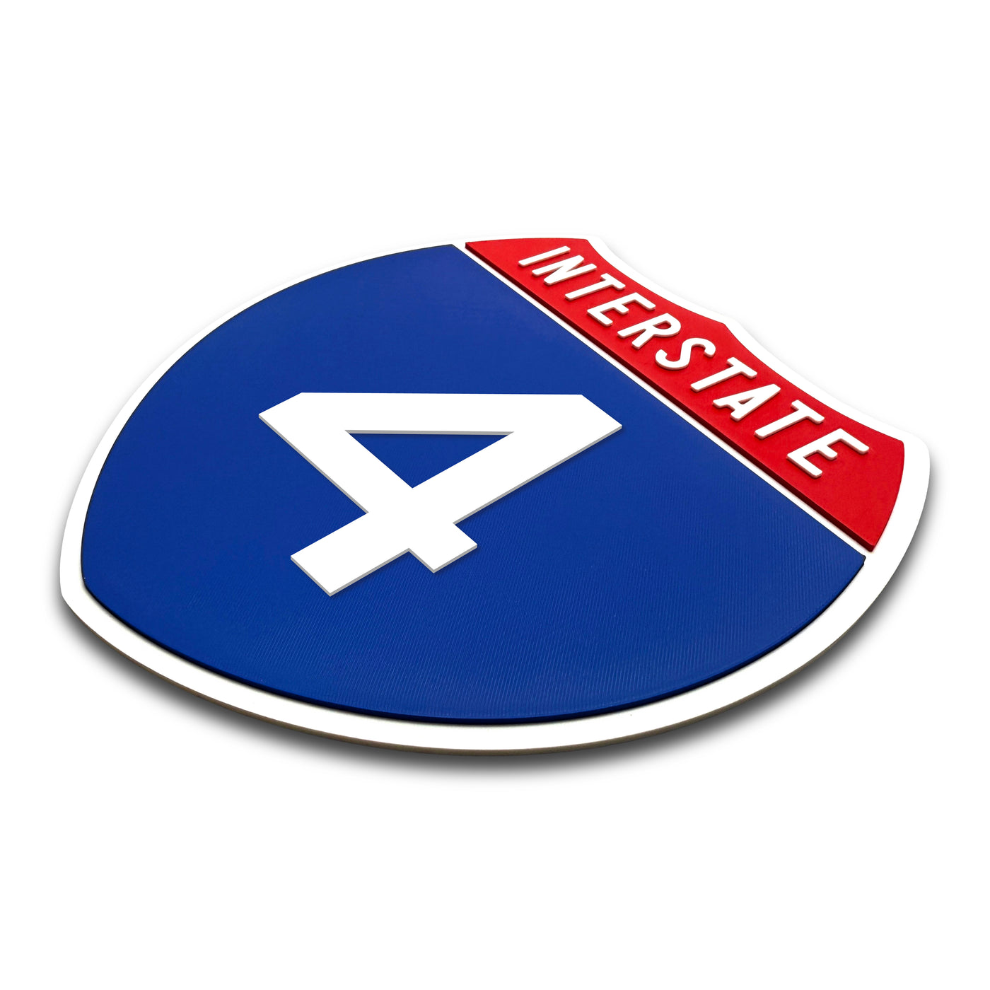 Interstate 4 Number Only road sign replica three quarter view