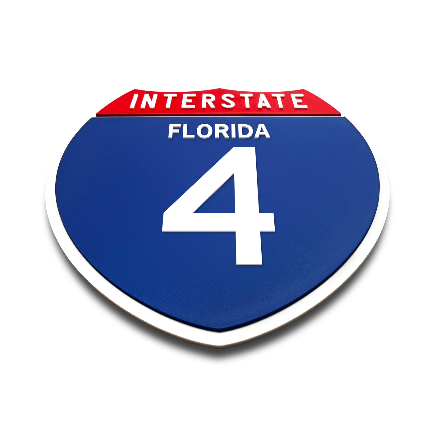 Interstate 4 Florida road sign replica flat view