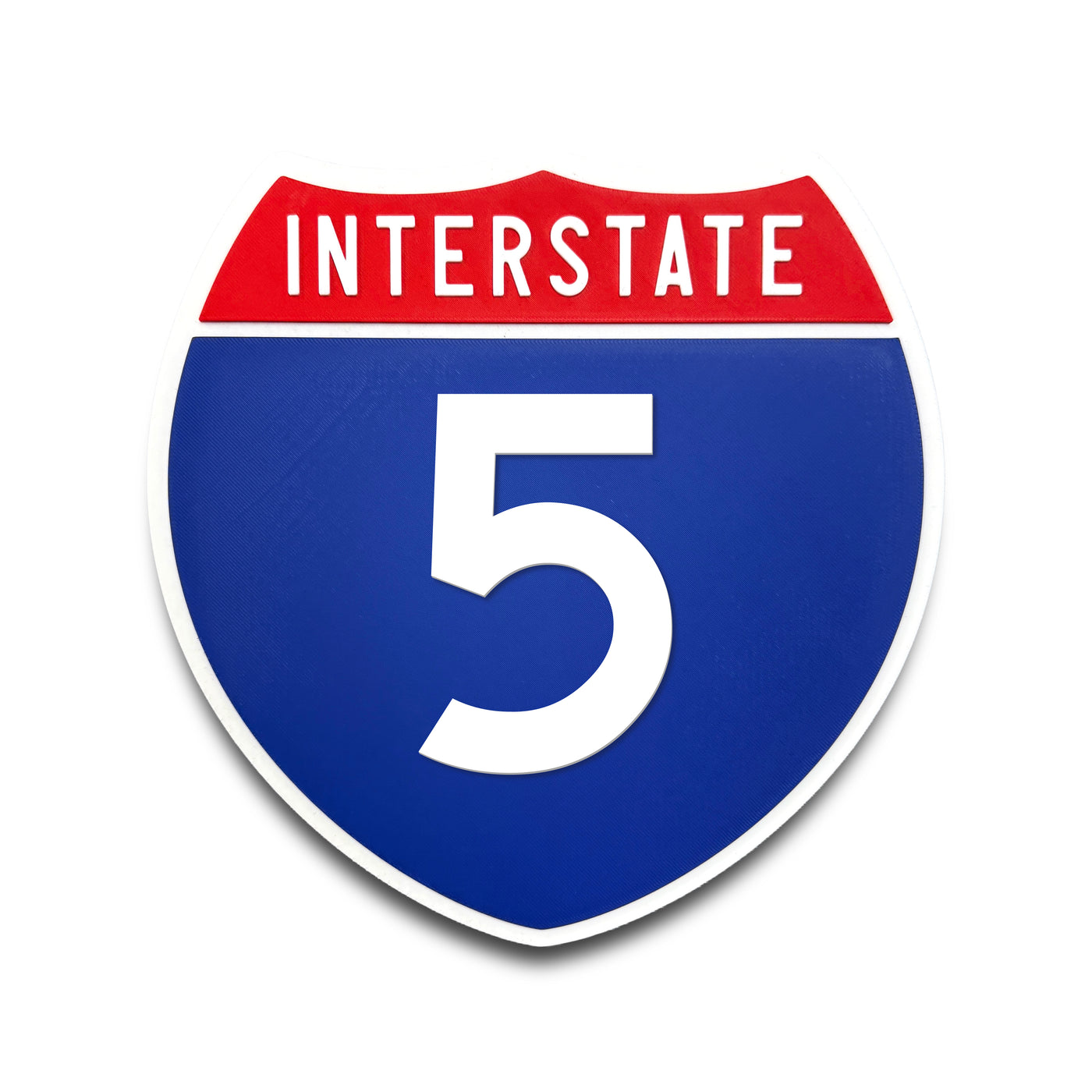 Interstate 5 Number Only road sign replica front view