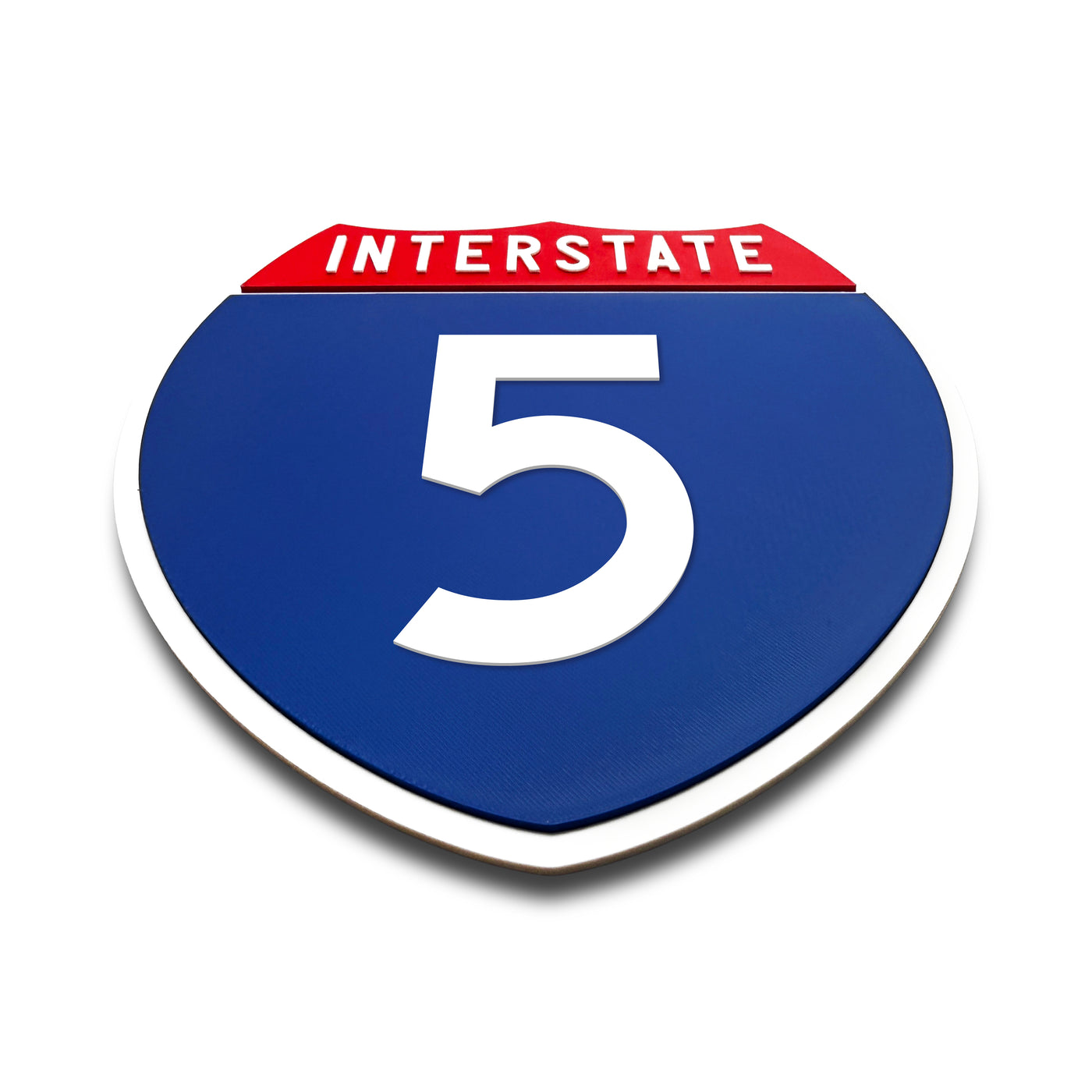 Interstate 5 Number Only road sign replica flat view