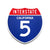 Interstate 5 California road sign replica front view