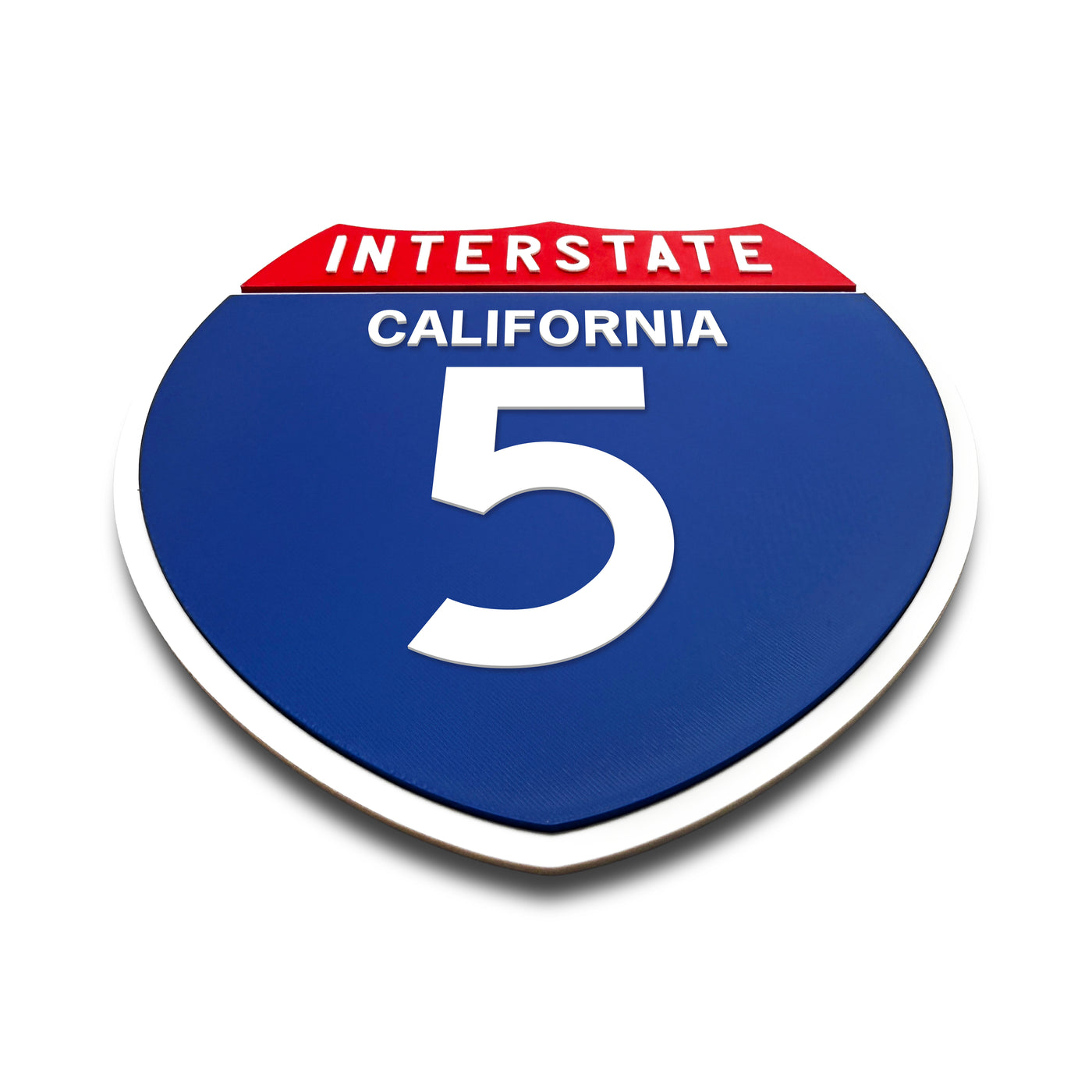 Interstate 5 California road sign replica flat view