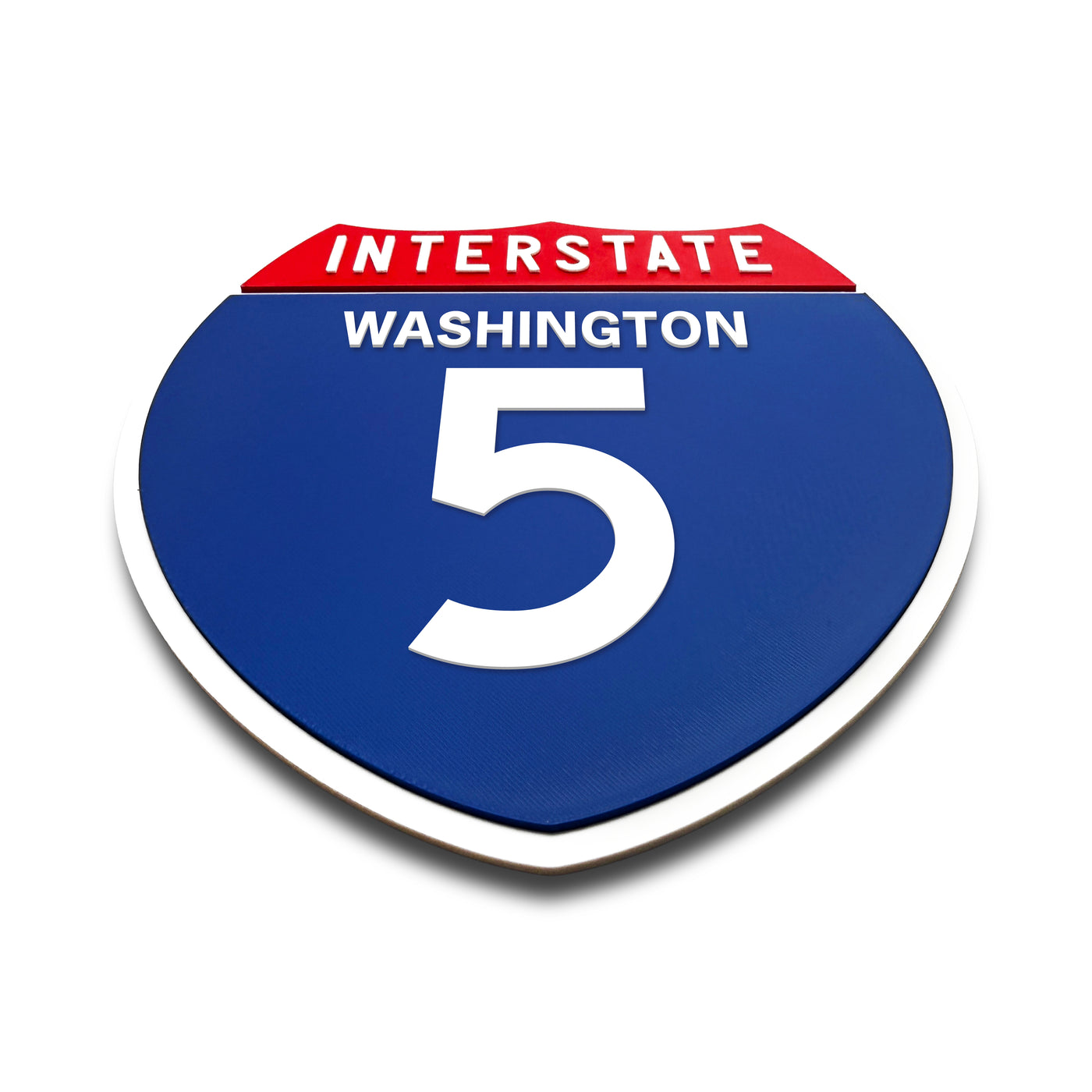 Interstate 5 Washignton road sign replica flat view