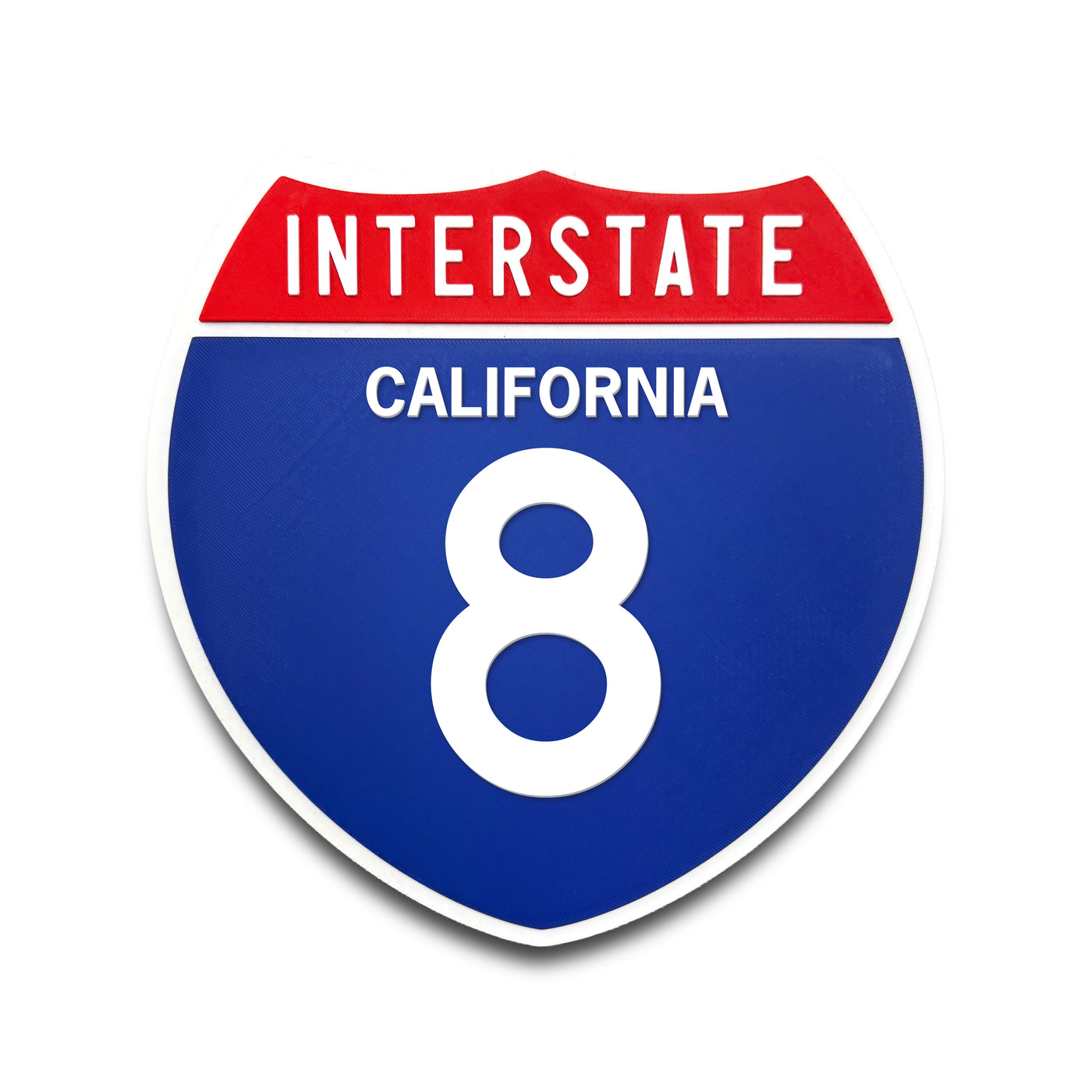 Interstate 8 California road sign replica front view