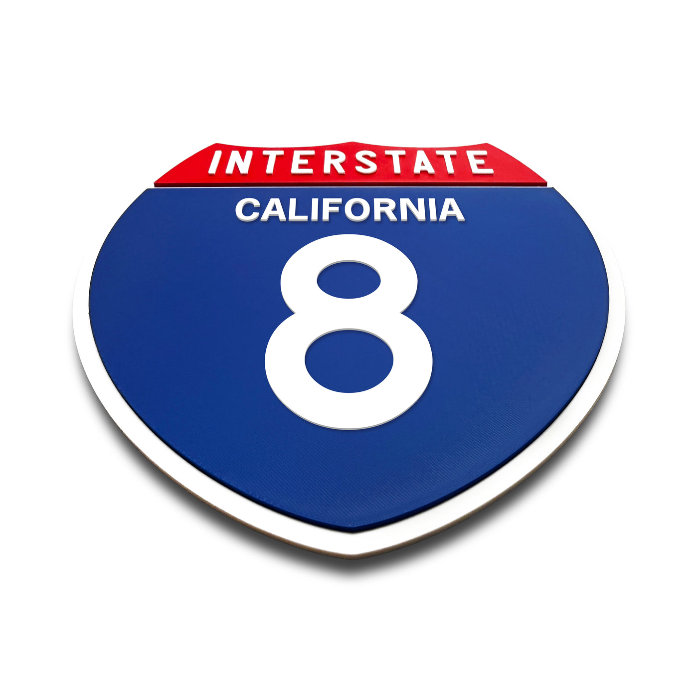 Interstate 8 California road sign replica flat view