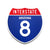 Interstate 8 Arizona road sign replica front view