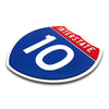 Interstate 10 Number Only road sign replica three quarter view