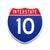Interstate 10 Number Only road sign replica front view