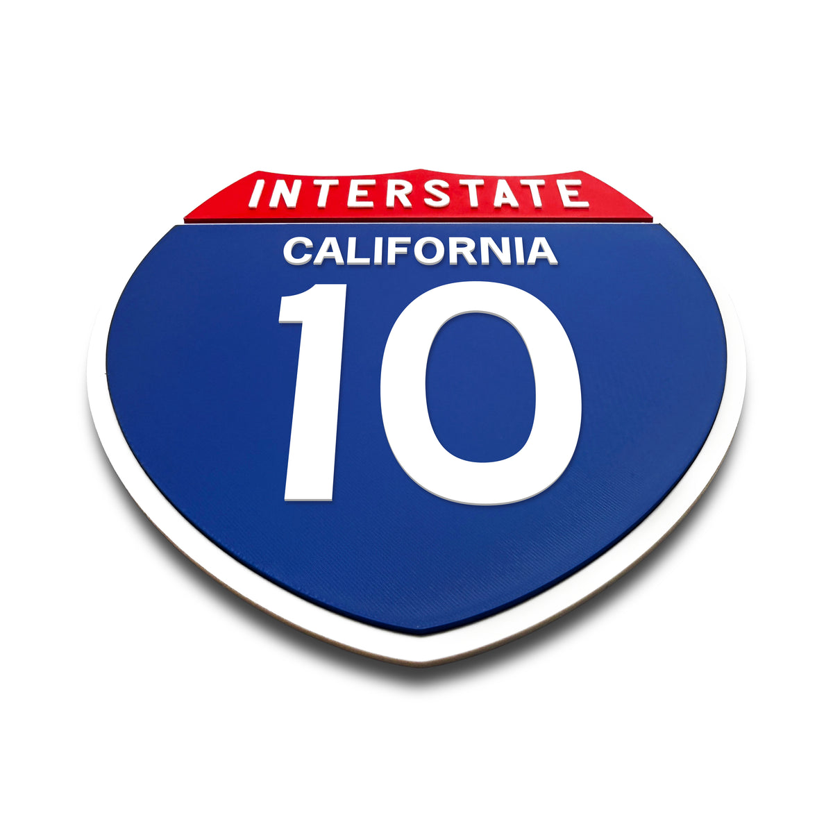Interstate 10 California road sign replica flat view