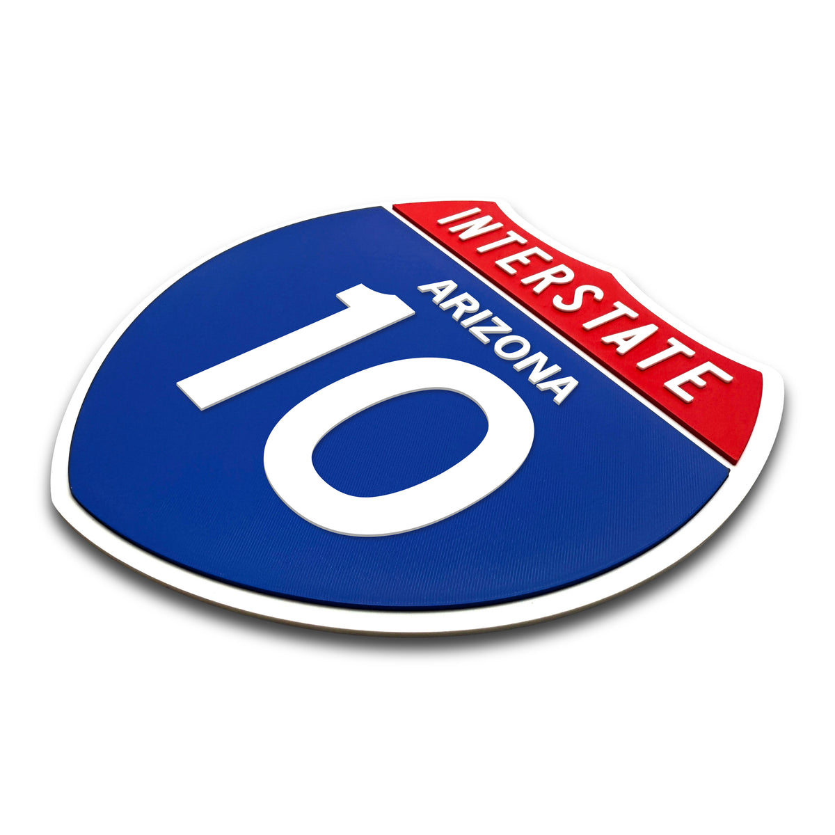 Interstate 10 Arizona road sign replica three-quarter view