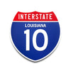 Interstate 10 Louisiana road sign replica front view