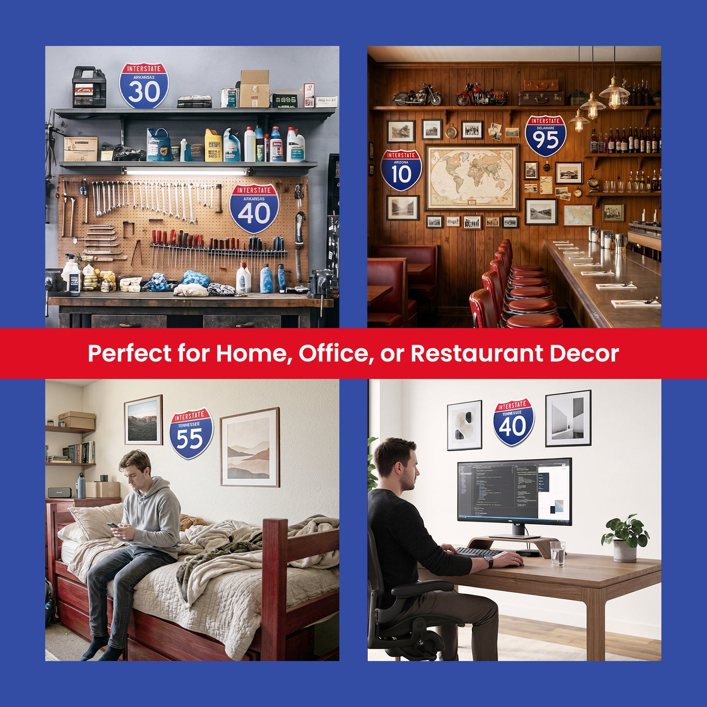 Interstate 49 road sign replica indoor wall decor lifestyle image