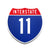 Interstate 11 Number Only road sign replica front view