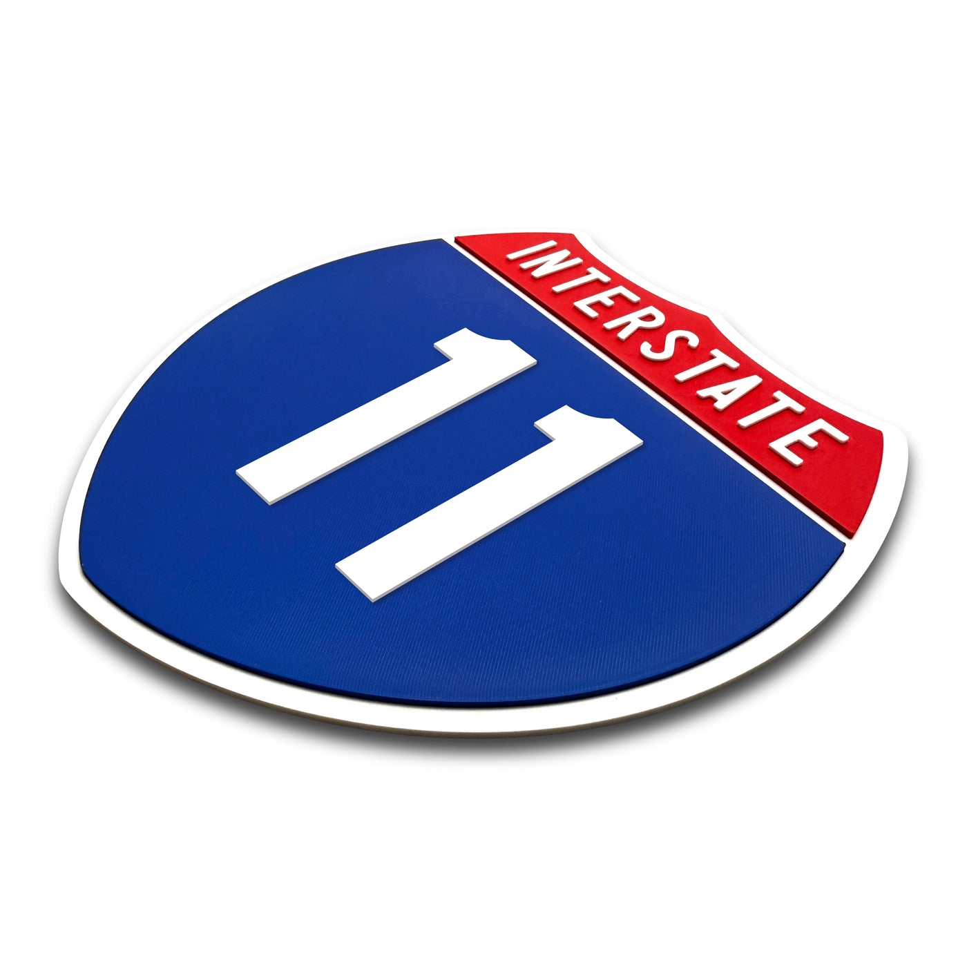 Interstate 11 Number Only road sign replica three quarter view