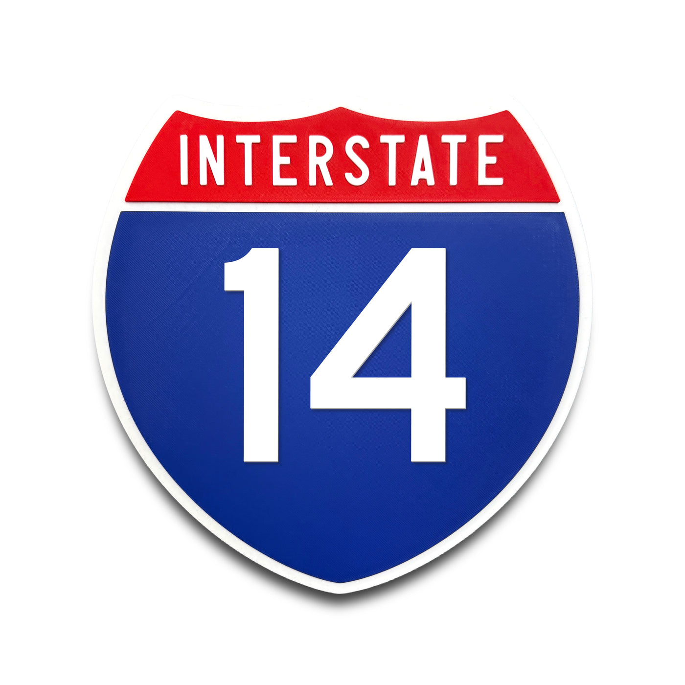 Interstate 14 Number Only road sign replica front view