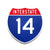 Interstate 14 Number Only road sign replica front view