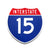 Interstate 15 Number Only road sign replica front view