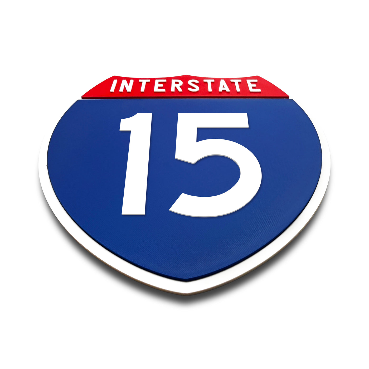 Interstate 15 Number Only road sign replica flat view