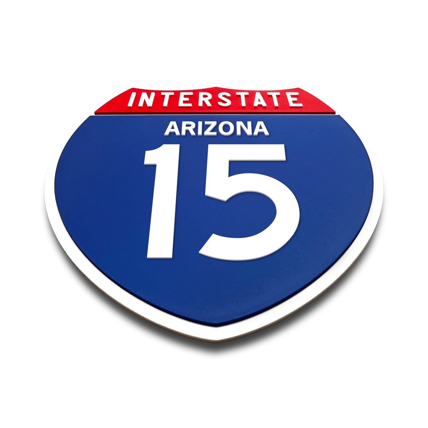 Interstate 15 Arizona road sign replica flat view