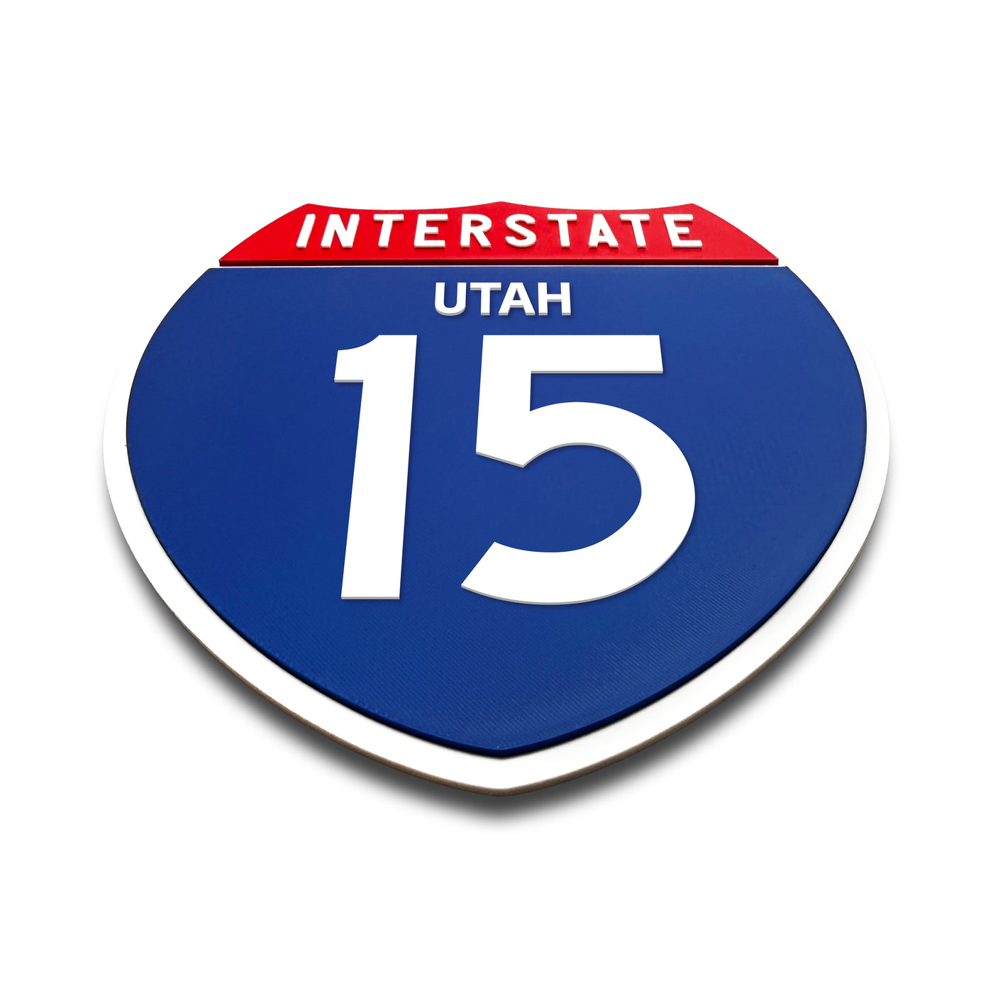 Interstate 15 Utah road sign replica flat view