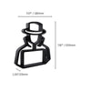 Trench Coat Hacker Sculpture, Minimalist Line Art Cyberpunk Figure, Hacker Silhouette Home Decor, Modern Hobbies and Desk Line Art