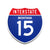 Interstate 15 Montana road sign replica front view