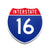 Interstate 16 Number Only road sign replica front view