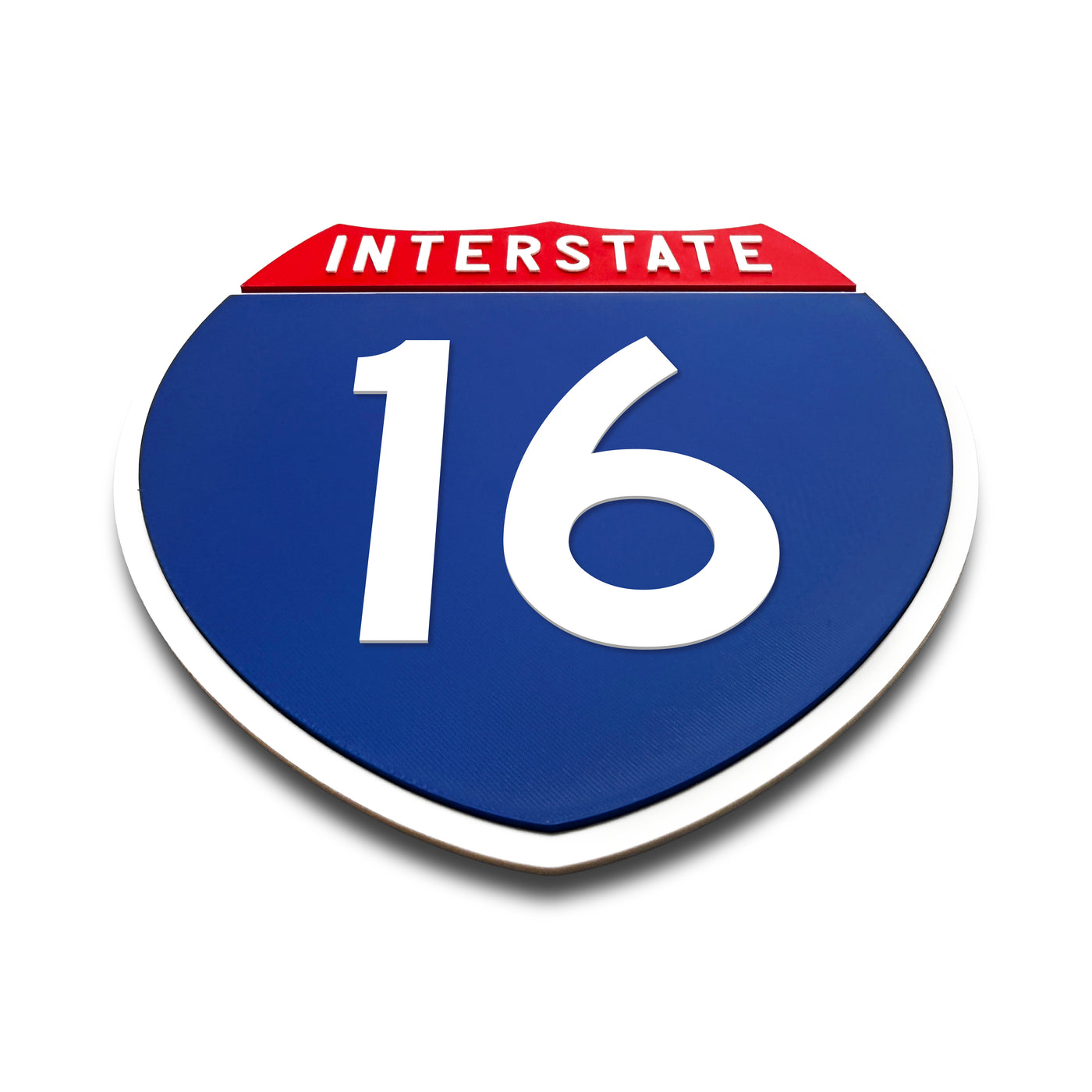 Interstate 16 Number Only road sign replica flat view