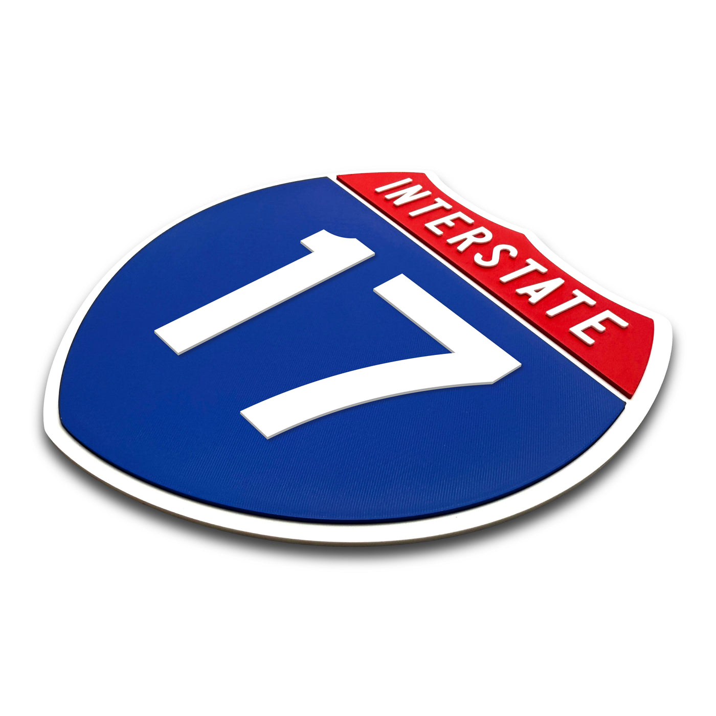 Interstate 17 Number Only road sign replica three quarter view