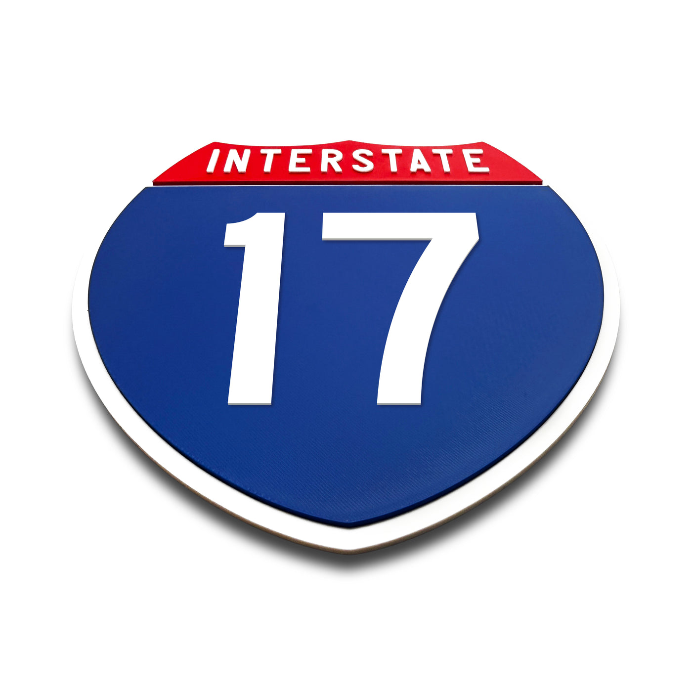 Interstate 17 Number Only road sign replica flat view