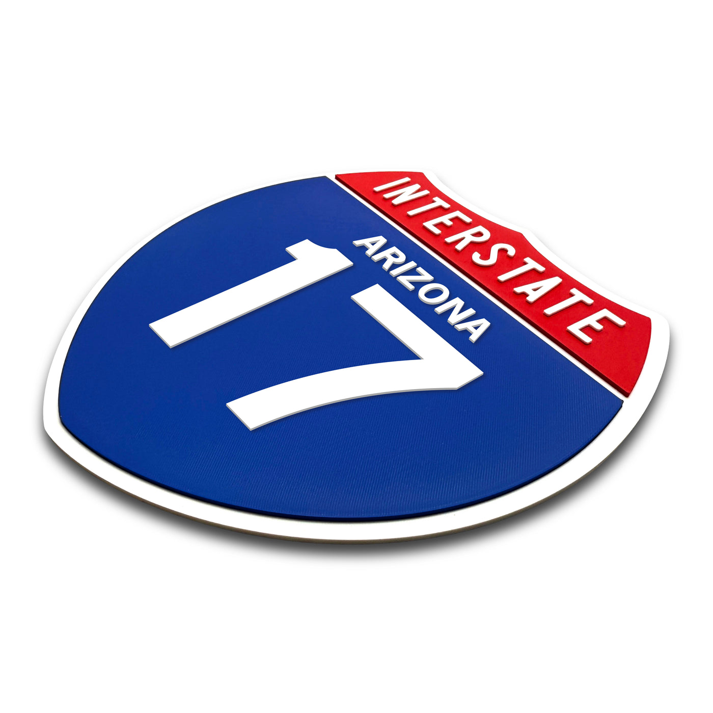 Interstate 17 Arizona road sign replica three-quarter view