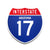 Interstate 17 Arizona road sign replica front view