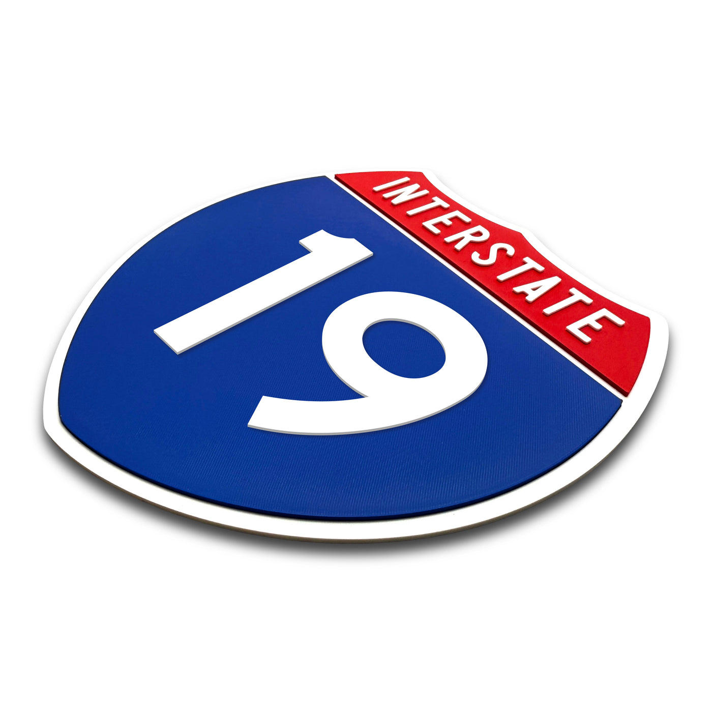 Interstate 19 Number Only road sign replica three quarter view