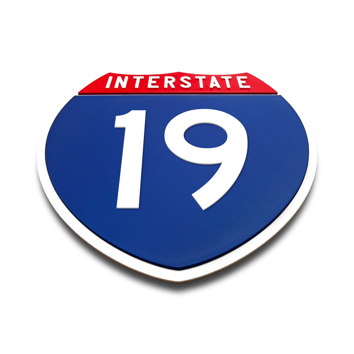 Interstate 19 Number Only road sign replica flat view