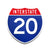Interstate 20 Number Only road sign replica front view