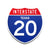 Interstate 20 Texas road sign replica front view