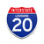Interstate 20 Louisiana road sign replica front view